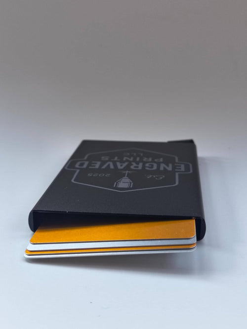Custom Engraved Metal Business Card Holder  UV Laser Etched Slim Wallet  Personalized Gift for Men or Women  add Logo, Text, or Image